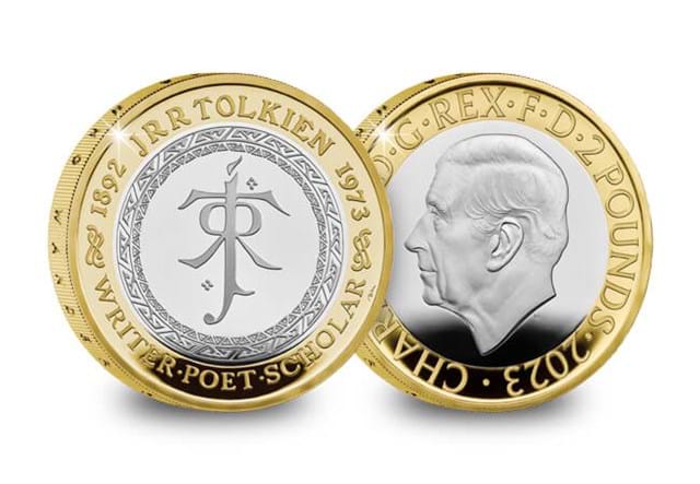 2023 UK Commemorative Coin Set Silver J. R. R. Tolkien Obverse Reverse