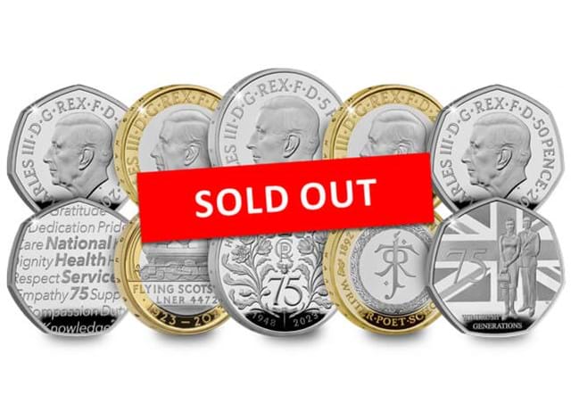 2023 UK Commemorative Coin Set Proof Sold Out Flash
