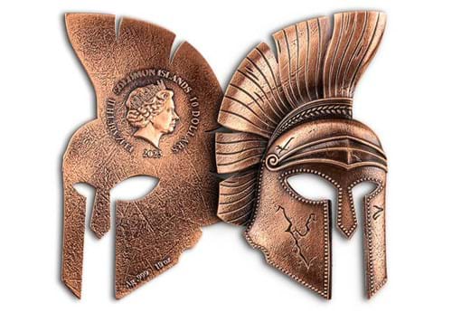 Trojan Helmet 10Oz Silver Coin Obverse Reverse