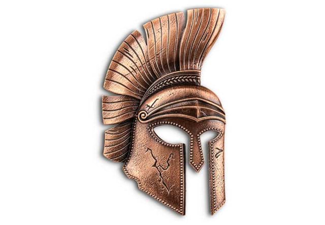 Trojan Helmet 10Oz Silver Coin Reverse
