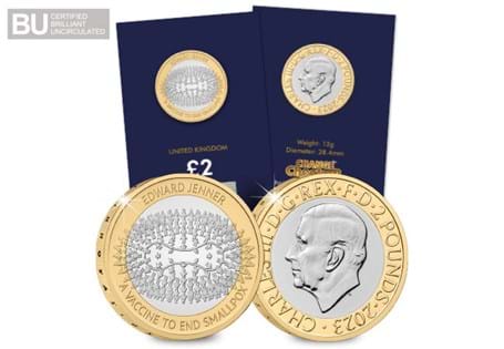 This £2 coin has been issued to mark the life of Edward Jenner, who pioneered the concept of vaccines. It has been struck to a Brilliant Uncirculated quality and protectively encapsulated.
