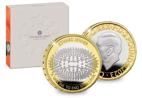 This £2 coin from The Royal Mint celebrates the life and legacy of Edward Jenner, for the 200th anniversary of his death. Your coin is struck in .925 Silver and struck to a Proof finish