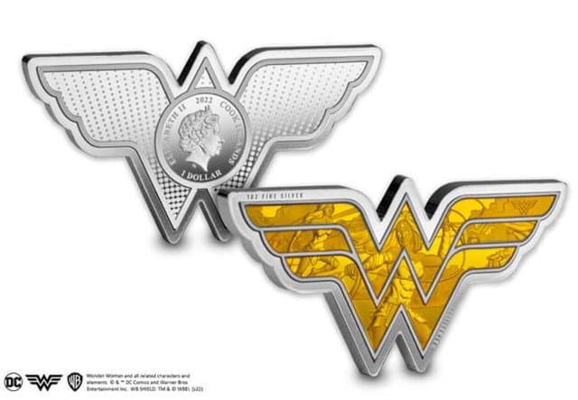 Wonder Woman Shaped Coin Obverse Reverse