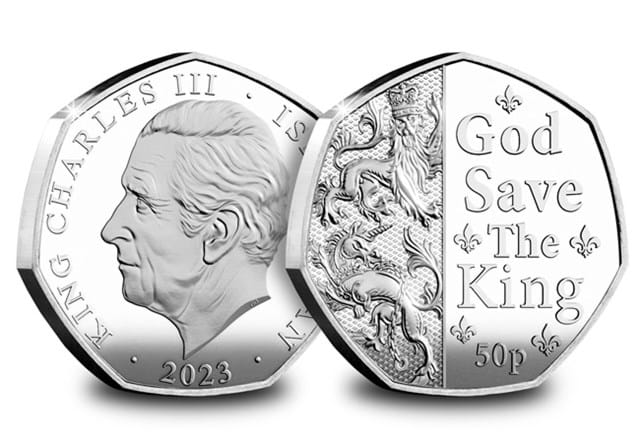 God Save The King Silver 50P Obverse Reverse