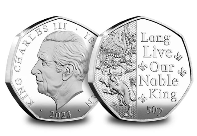 Long Live Our Noble King Silver 50P Obverse Reverse