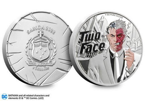 Two Face 1Oz Silver Coin Obverse Reverse