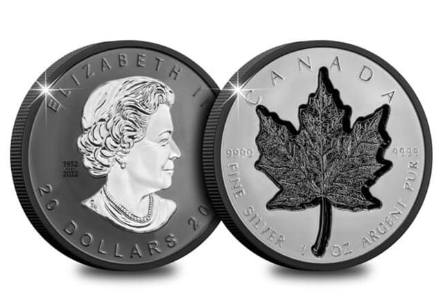 Canada 2023 Incuse Maple Leaf 1Oz Silver Coin Obverse Reverse