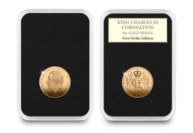 Coronation 9Ct Gold Penny Obverse Reverse In Everslab