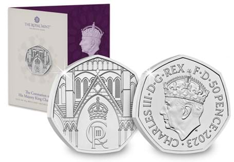 This UK 50p has been released by the Royal Mint to celebrate the Coronation of King Charles III. This coin is housed in an official BU Pack and struck to Brilliant Uncirculated quality.