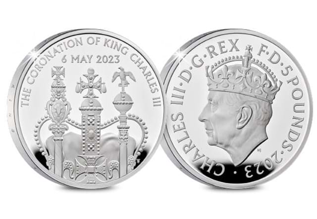 The Coronation Of His Majesty King Charles III Silver £5 Obverse Reverse