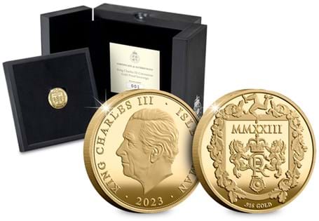 This Sovereign has been issued by the Isle of Man to celebrate the Coronation of King Charles III. It has been struck from 22ct Gold to a Proof finish and features the new Royal Cypher of the King.