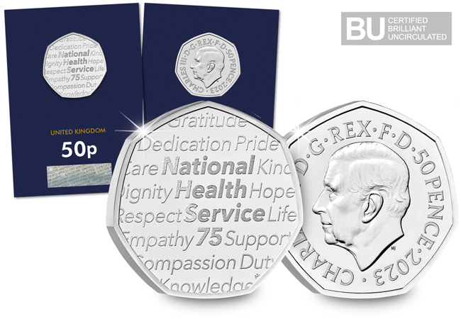 2023 UK 75 Years of the NHS CERTIFIED BU 50p