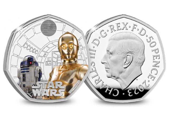 DN 2023 Star Wars R2D2 C3PO Silver 50P Product Images 6