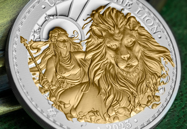 East India Company 2023 Una & the Lion 1oz Silver Proof coin with Sele