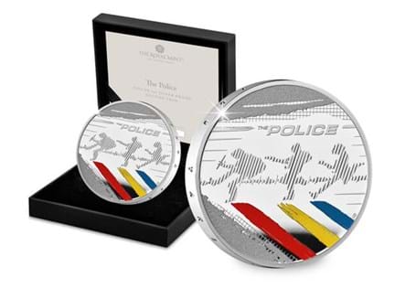 This UK 2023 1oz Silver coin has been released by The Royal Mint to celebrate the musical achievements of The Police as part of the Music Legends coin series.