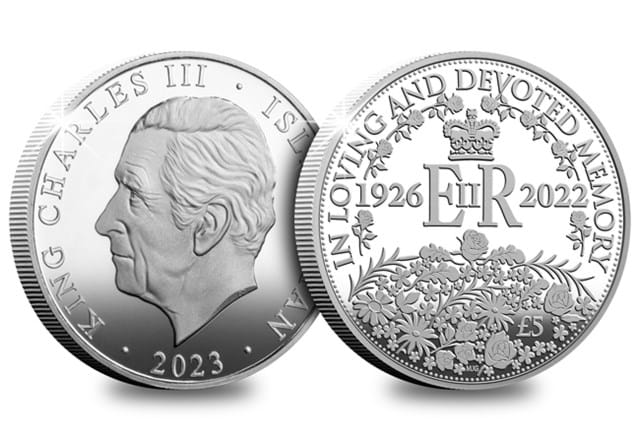 QEII In Memoriam Silver £5 (IOM) Obv Rev