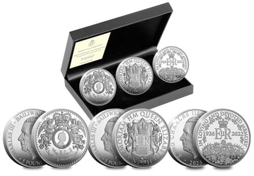 QEII In Memoriam Cuni Proof £5 Set 02