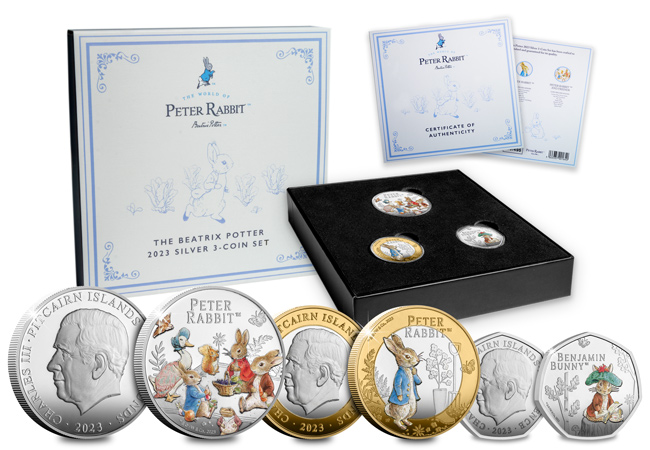 The Beatrix Potter 2023 Silver 3 Coin Set