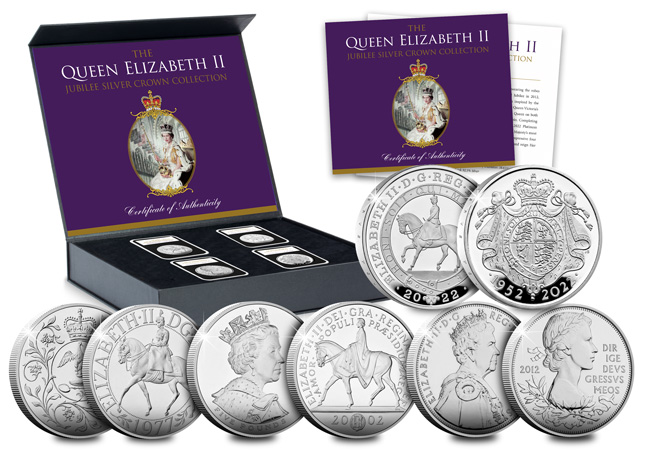 The Queen Elizabeth II Jubilee Silver 5 Coin Collection