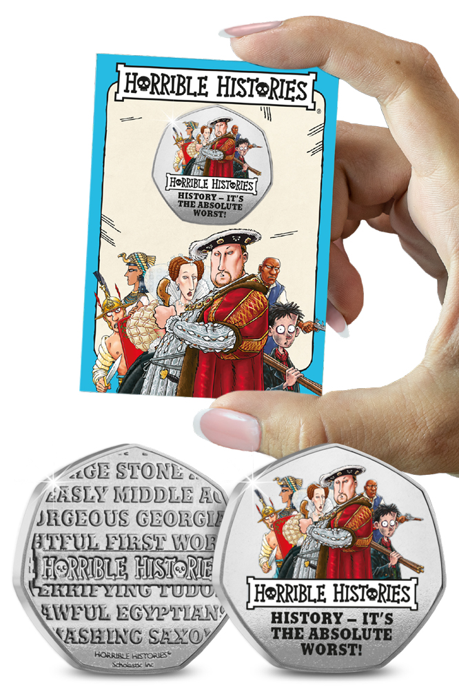 The Horrible Histories Commemorative. Yours FREE plus £1.99 postage when you trail the collection