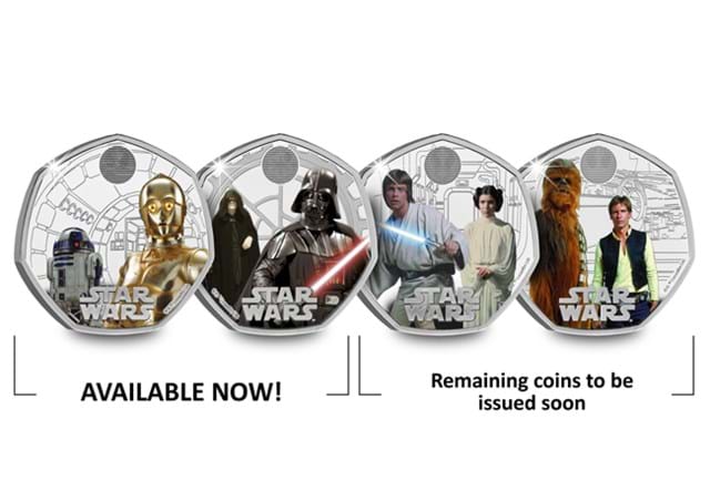 Star Wars Silver 50P 4 Coins