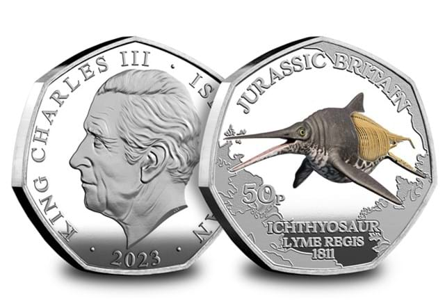 2023 Jurassic Britain COLOUR SILVER Ichthyosaur OBV REV