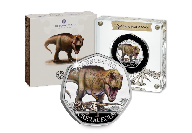 UK 2024 Tyrannosaurus Rex Silver Colour 50p