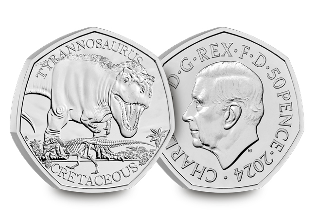 2024 UK Tyrannosaurus CERTIFIED BU 50p   Cc T Rex Web Images 1 