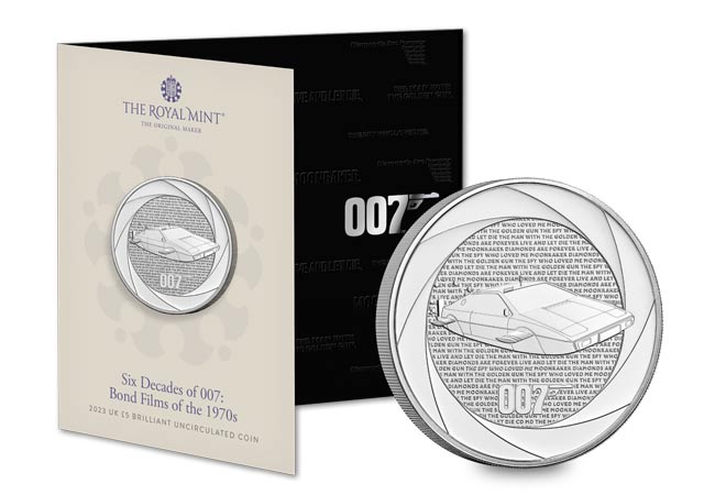 UK 2023 Six Decades of 007 1970s BU £5 Pack