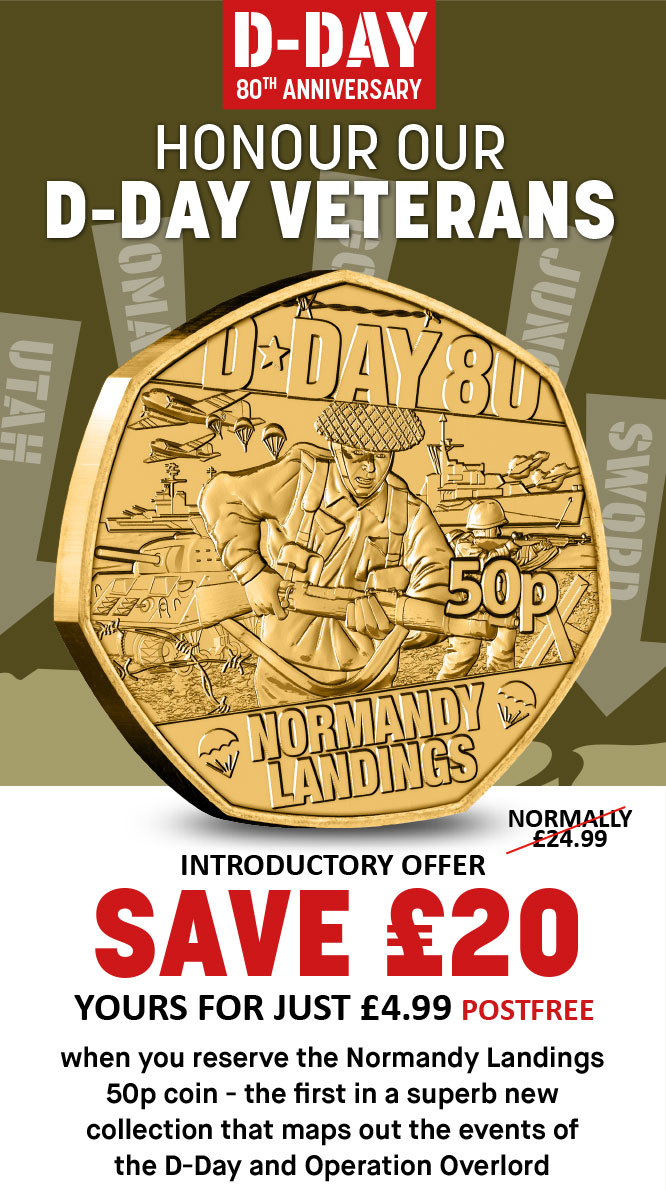 The Normandy Landings Gold Plated 50p