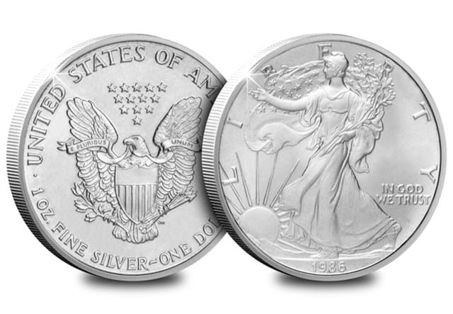 1986 US Silver Eagle 1Oz Obv Rev