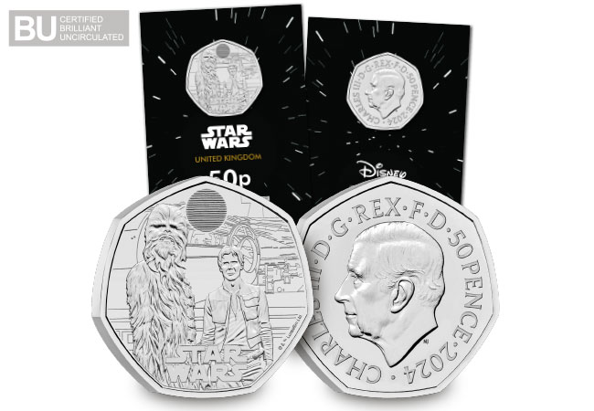 2024 UK Star Wars Han Solo & Chewbacca BU 50p