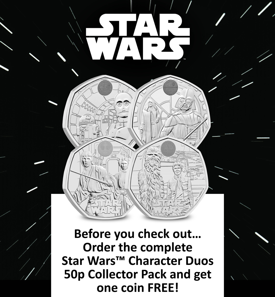 Before you check out... Order the complete Star Wars Character Duos 50p Collector Pack and get one coin FREE!