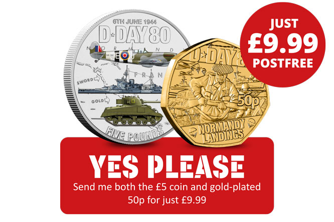 Yes please - send me both the £5 coin and gold-plated 50p for just £9.99