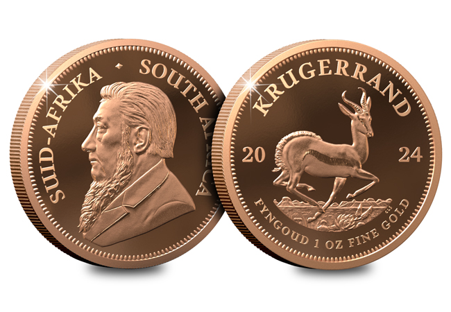 South Africa 2024 1 4oz Gold Proof Krugerrand   2024 1oz Krugerrand Obv Rev 