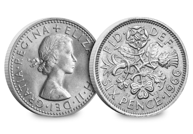 Elizabeth I and Elizabeth II Sixpence Pair