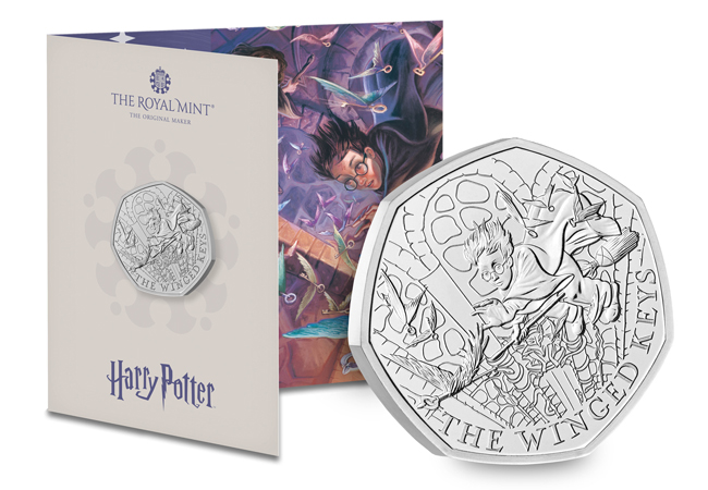 UK 2024 Harry Potter Winged Keys BU 50p Pack