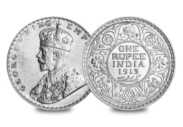 1913 One Rupee Obv Rev