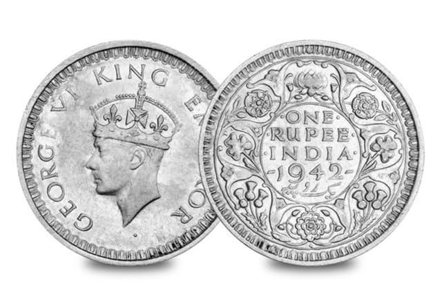 1942 One Rupee Obv Rev