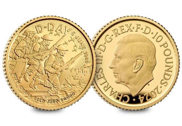 DDA1 UK 2024 D Day 10Th Oz Gold Coin Obverse And Reverse