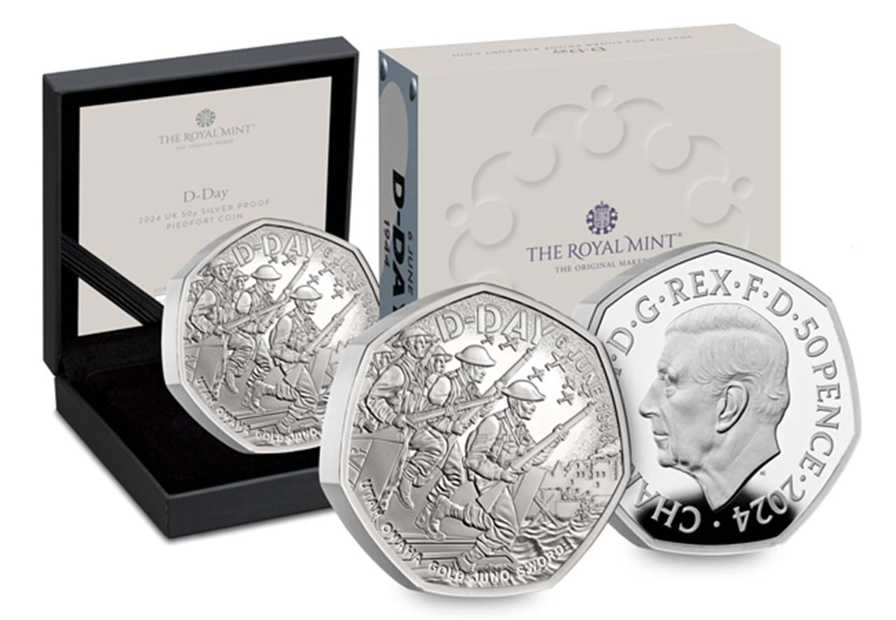 Limited edition UK Silver Piedfort 50p: 80th Anniversary of D-Day