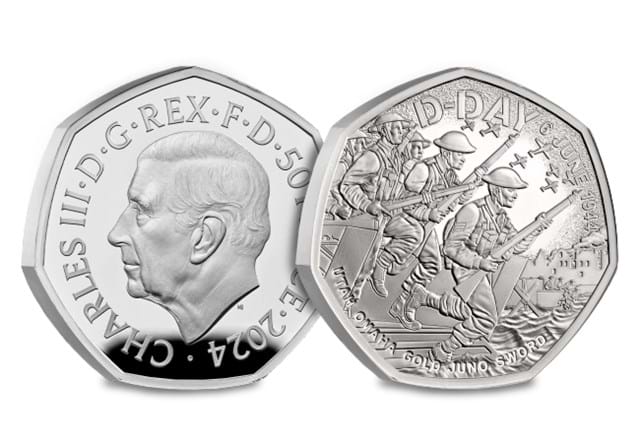 HVM4 UK 2024 D Day Silver 50P Obverse And Reverse