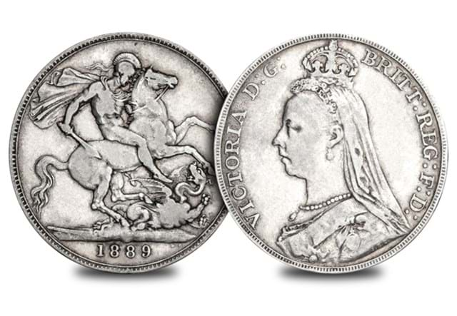 Queen Victoria 1889 Silver Crown Obv Rev