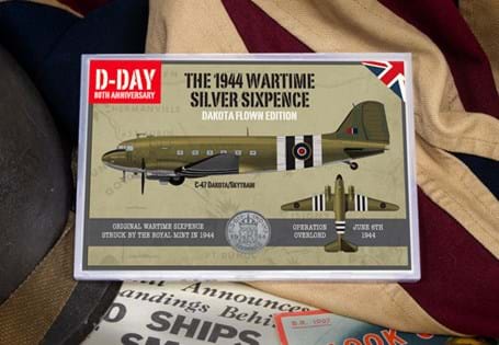 Just 1,944 UK 1944 Sixpence coins have been flown on board the Dakota plane in the 80th anniversary of D-Day