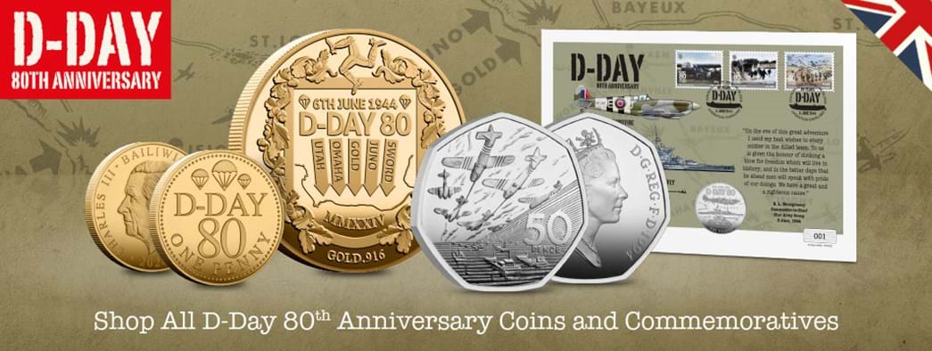 Shop all D-Day 80th Anniversary Coins and Commemoratives