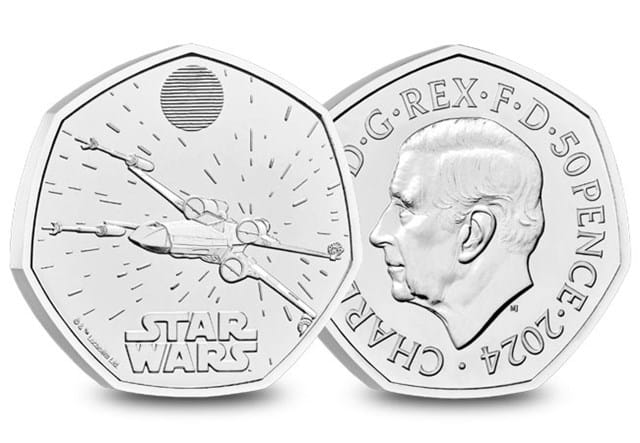 456X UK 2024 Star Wars X Wing BU 50P Obverse And Reverse