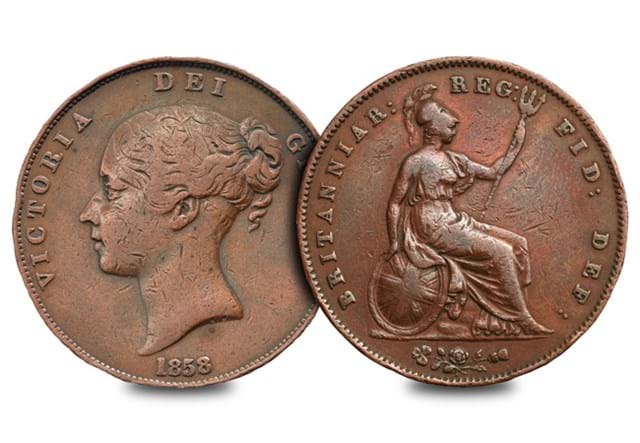 1858 Victoria Penny Obv Rev