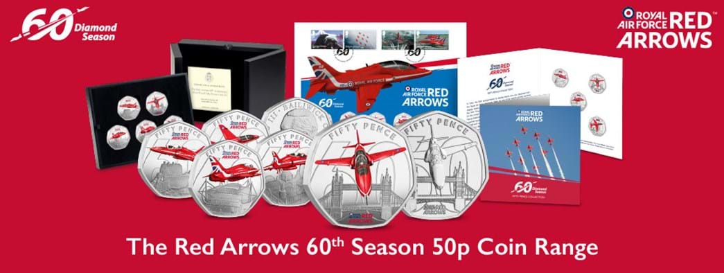 The Red Arrows 60th Season 50p Coin Range
