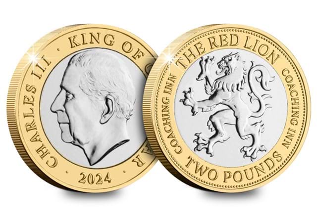 Pub Signs BU £2 The Red Lion Obv Rev