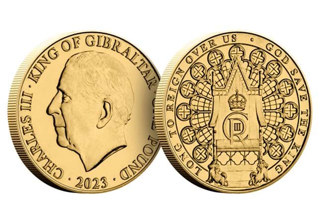 2023 Gibraltar Coronation Round Pound Obverse and Reverse